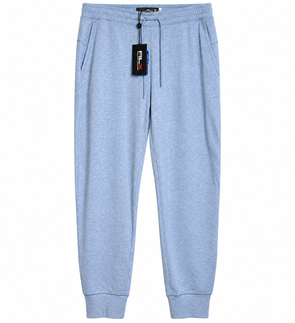 RLX Ralph Lauren Golf Jogger Pants Size Large Jersey Blue Heather Athleisure